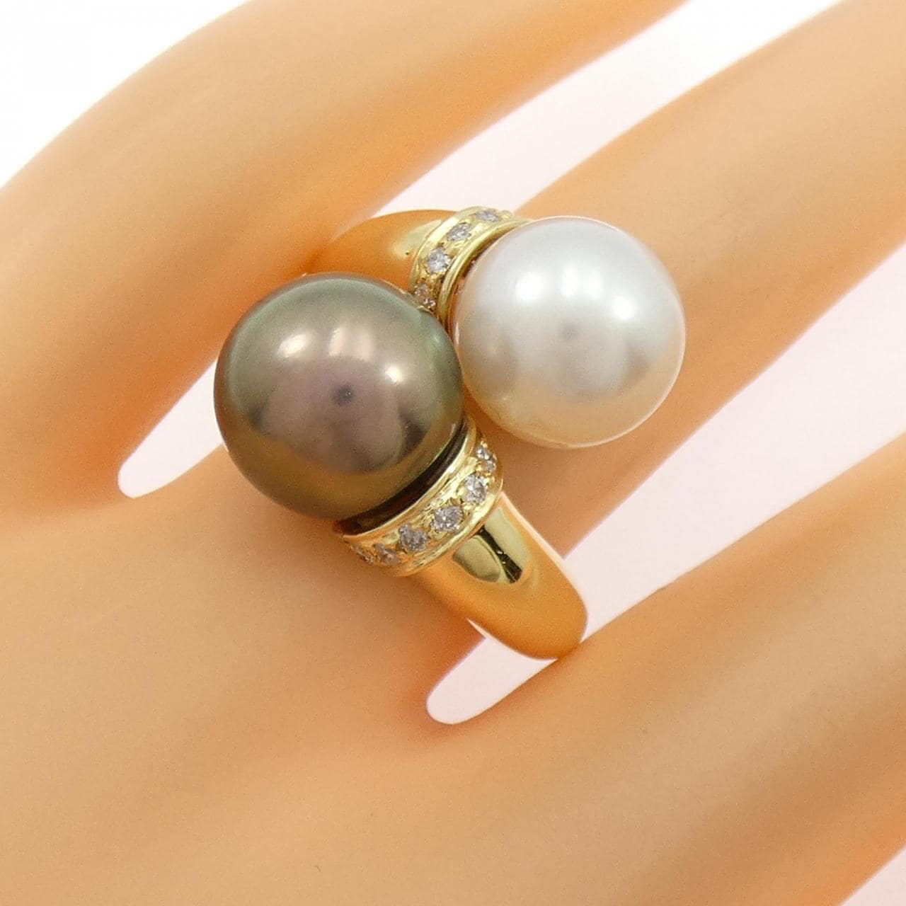 18KYG パール リング