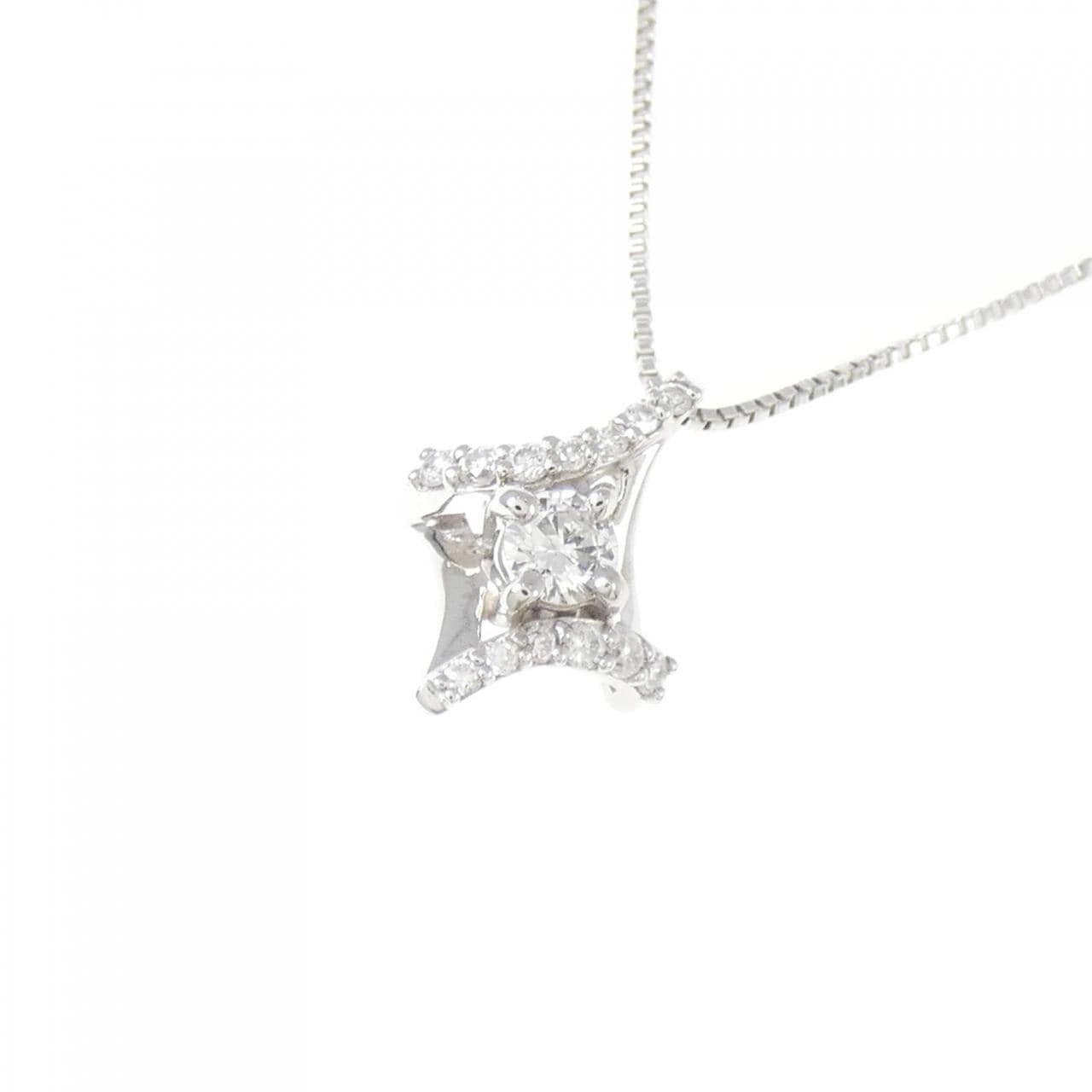 K18WG ダイヤモンド ネックレス 0.14CT