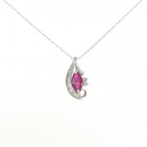 K18WG ルビー ネックレス 0.89CT
