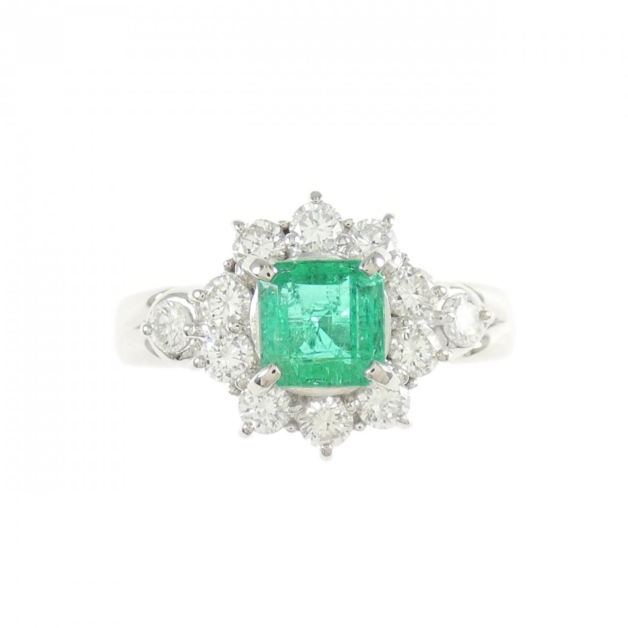 PT900 エメラルド リング 0.60CT
