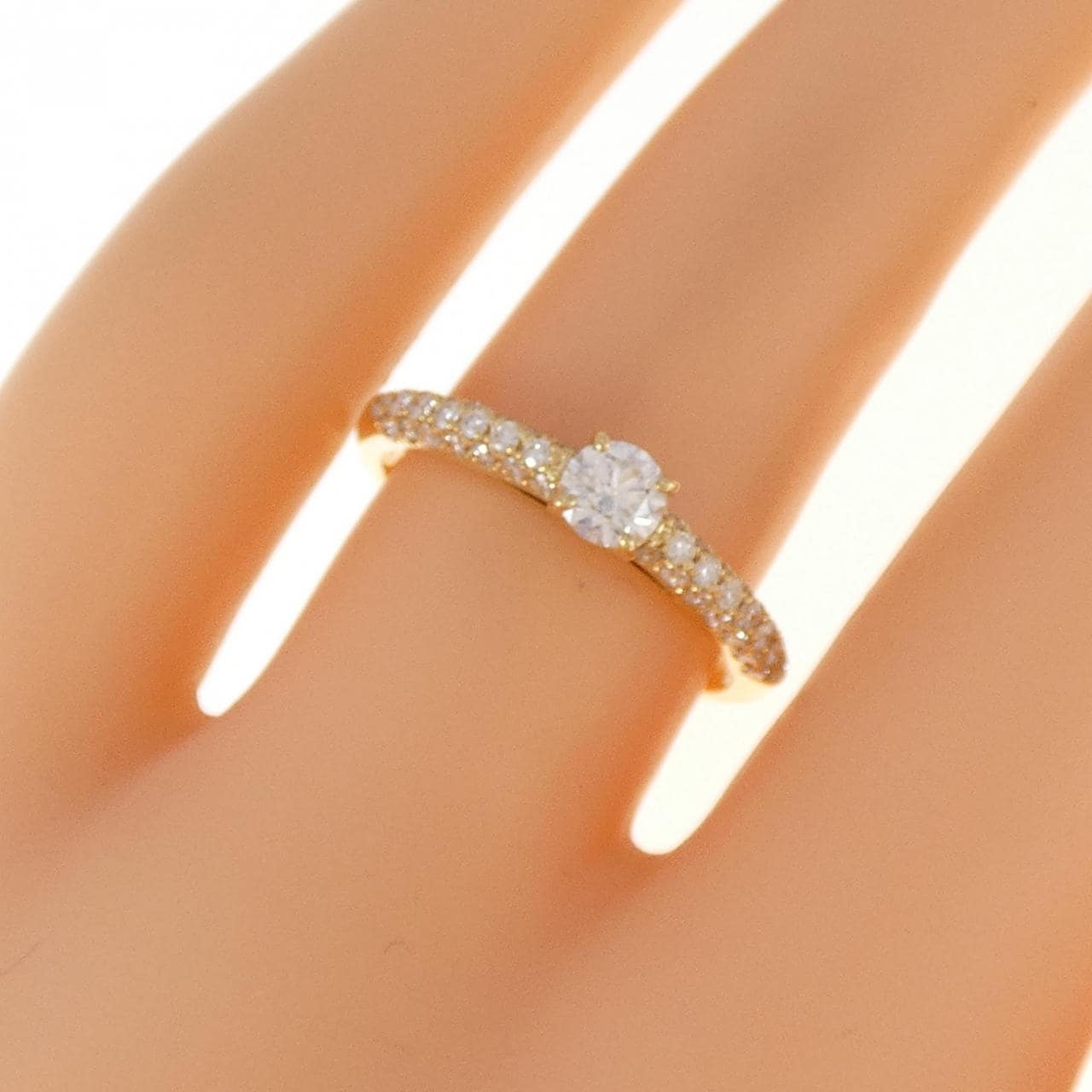 K18YG Diamond Ring 0.23CT D VS1 3EXT