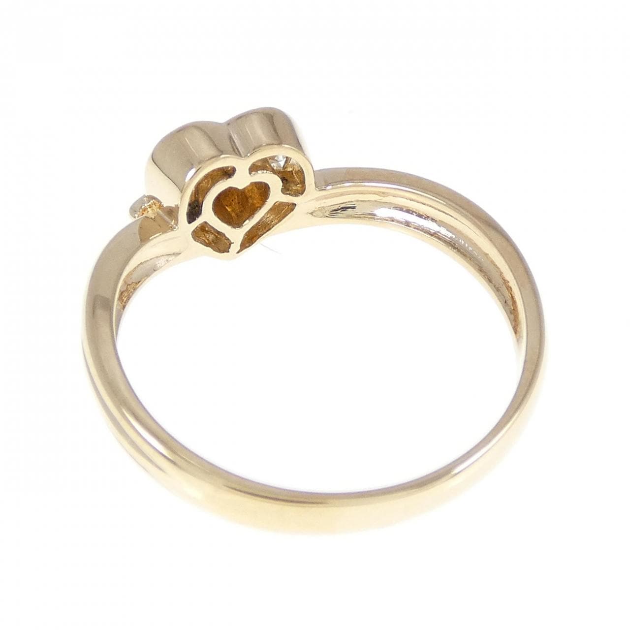 K18YG ハート ダイヤモンド リング 0.13CT