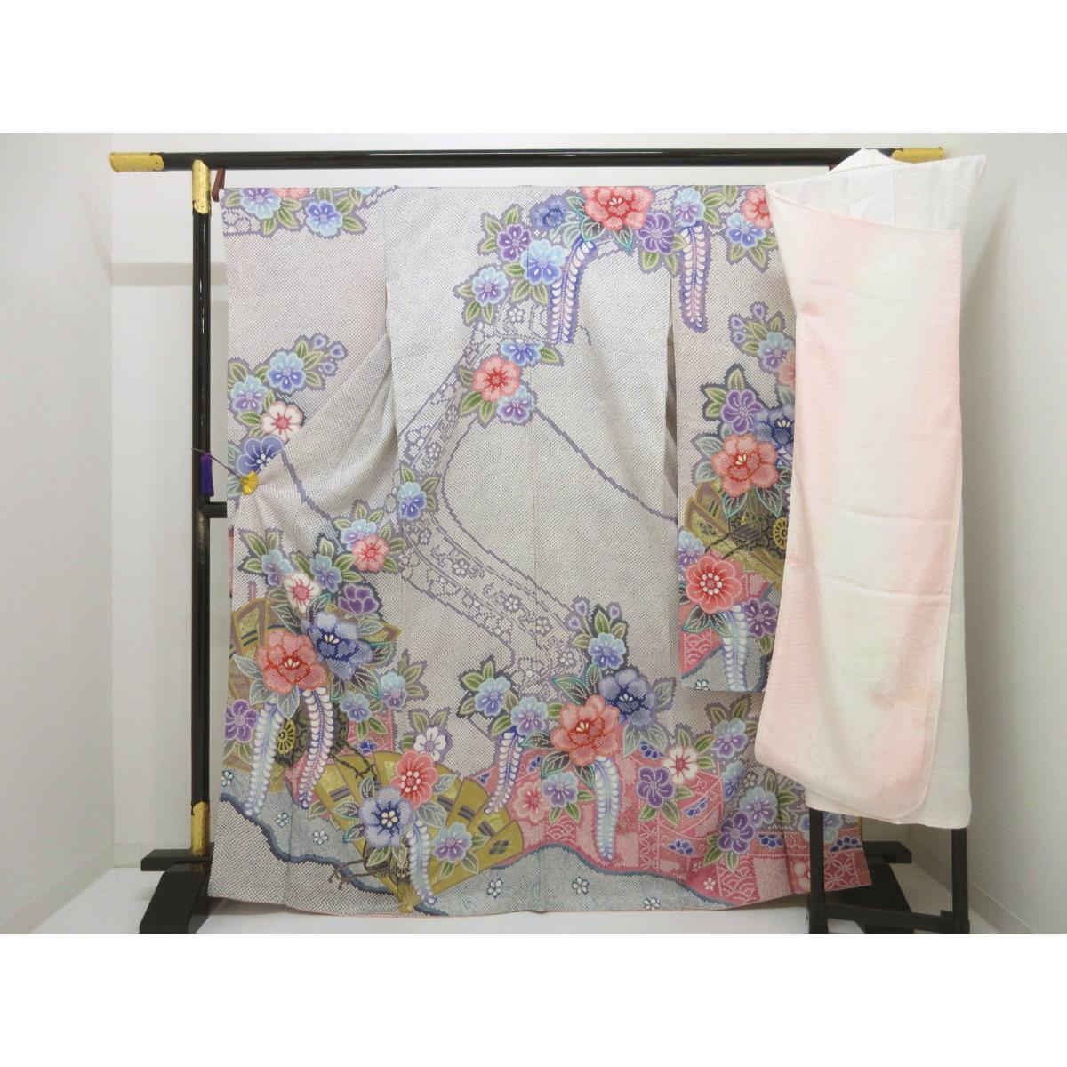 振袖　総絞り　金彩加工　きもの・長襦袢　２点セット