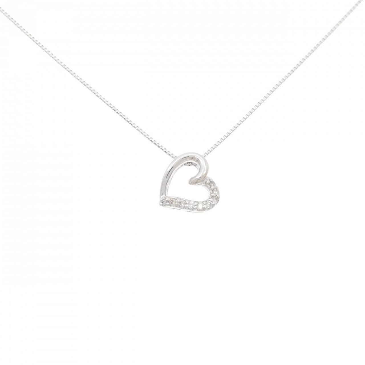 K18WG ハート ダイヤモンド ネックレス 0.04CT