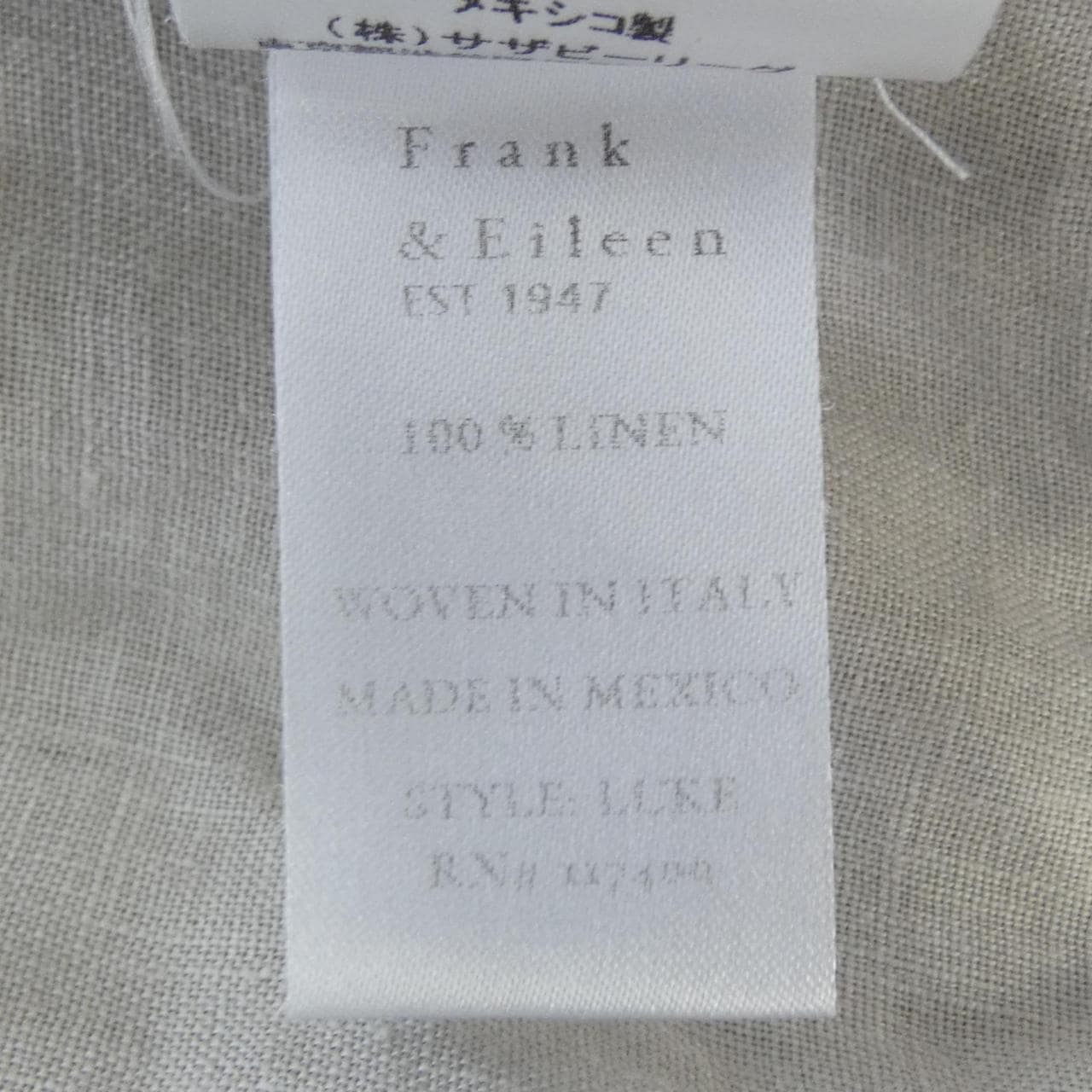 フランクアンドアイリーン FRANK&EILEEN シャツ