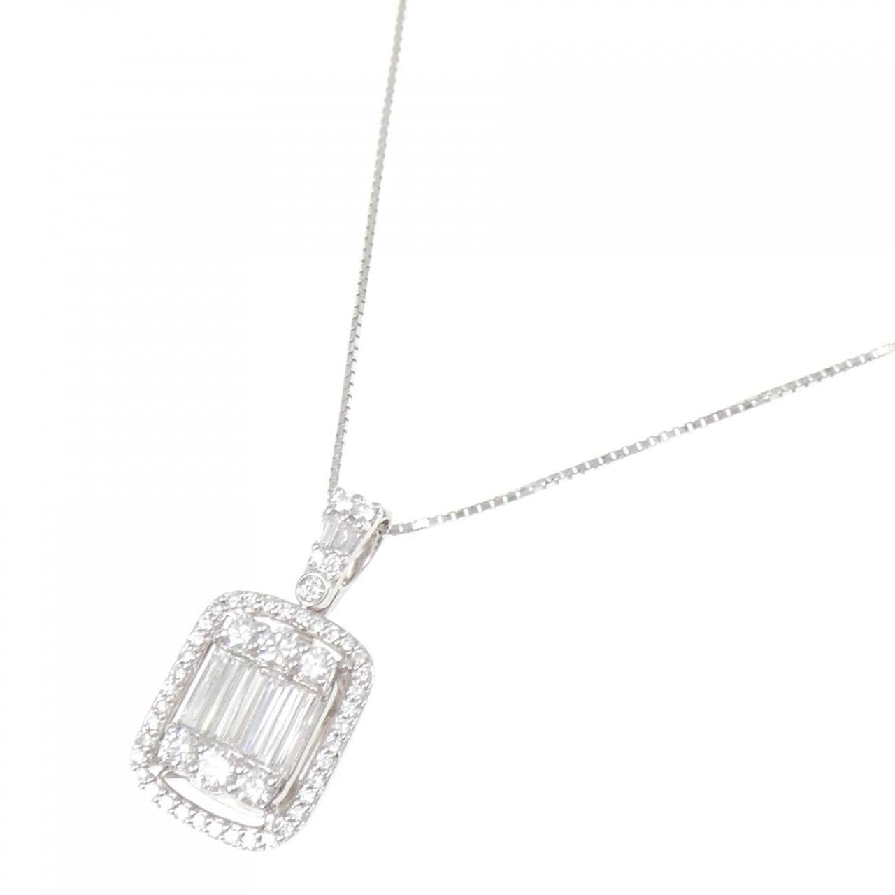 K18WG ダイヤモンド ネックレス 1.00CT