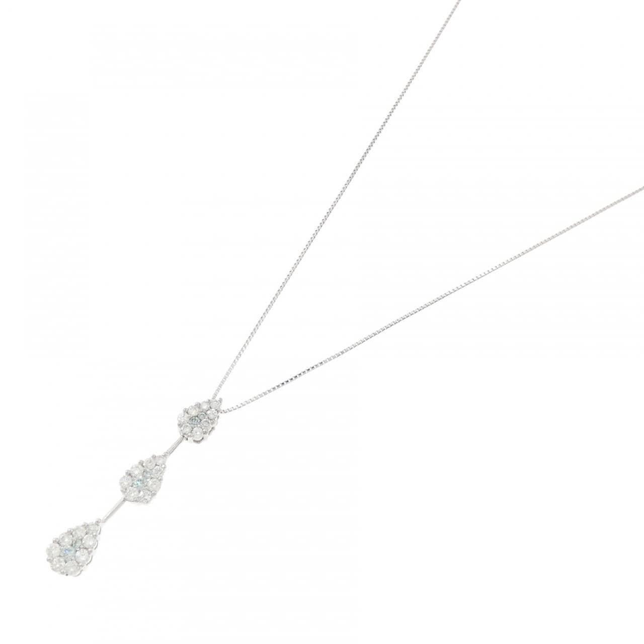 K18WG ダイヤモンド ネックレス 1.00CT