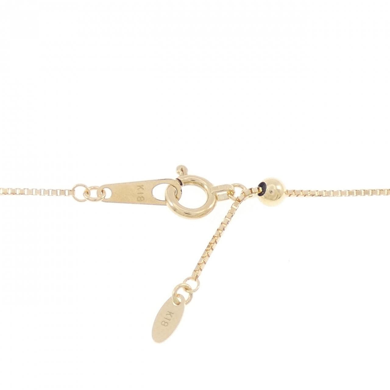 K18YG フラワー ダイヤモンド ネックレス 0.15CT