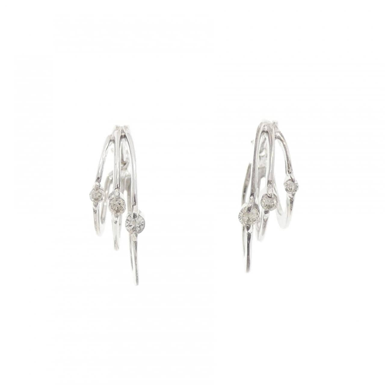 K18WG ダイヤモンド ピアス 0.10CT