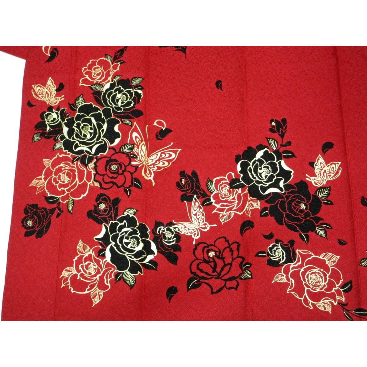 振袖　銀通し刺繍入り　友禅金彩加工