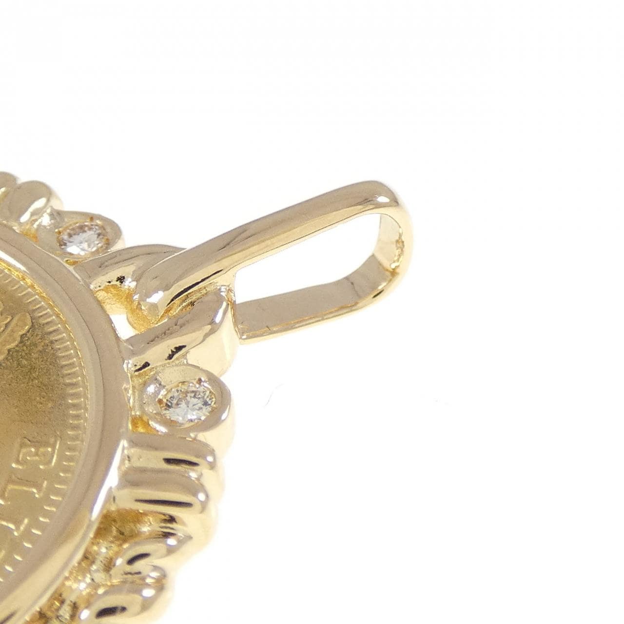 K18YG（框架）钻石硬币吊坠0.04CT