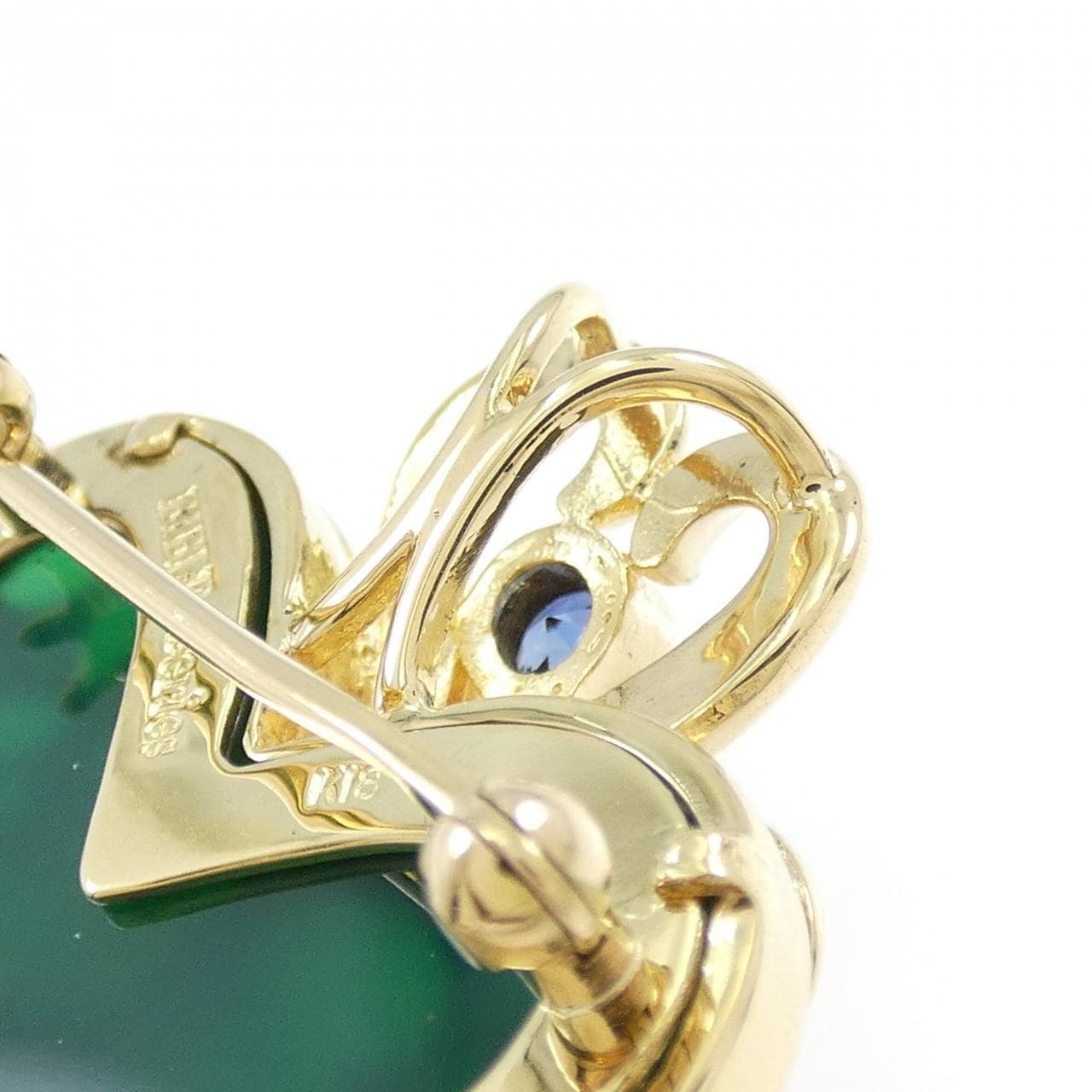 K18YG ハート カラーストーン ペンダント