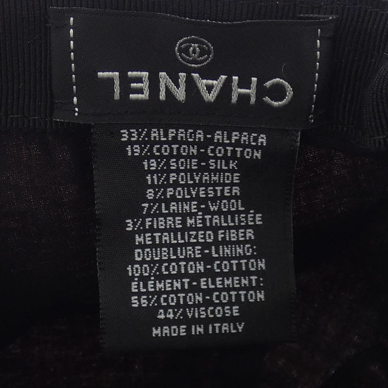 シャネル CHANEL 2次元コード AAA224B17252 キャップ