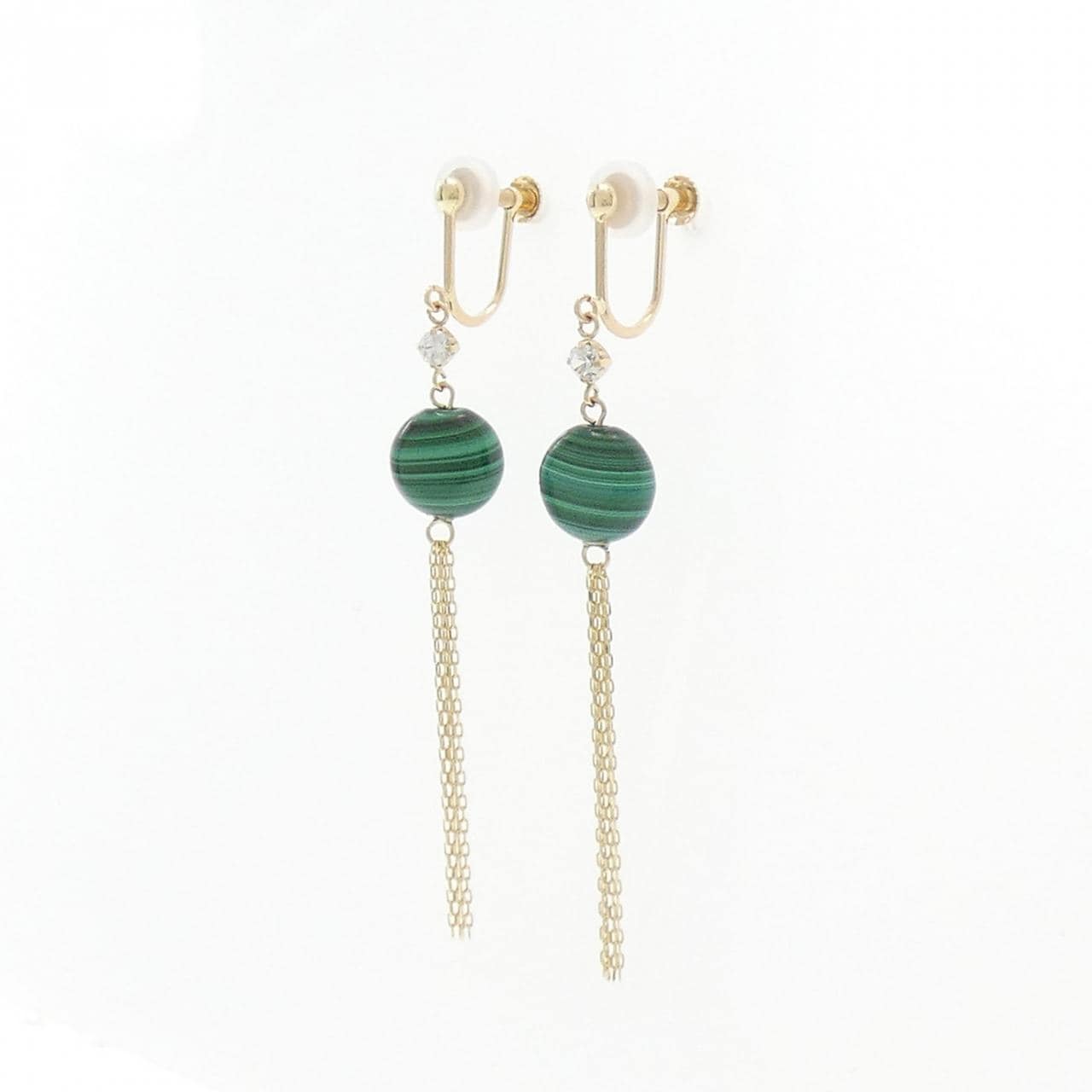 K10YG Malachite Earrings