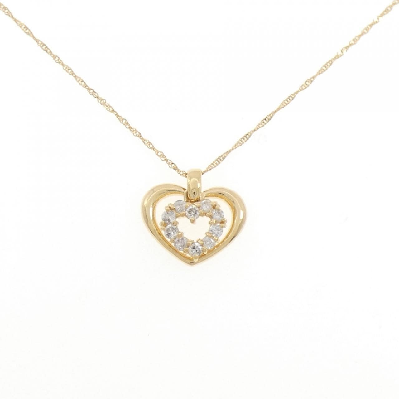 K18YG ハート ダイヤモンド ネックレス 0.30CT