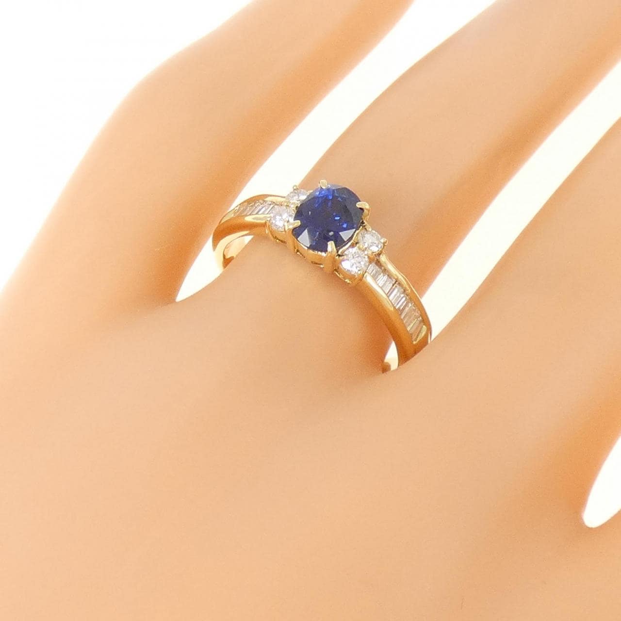 K18YG サファイヤ リング 0.90CT