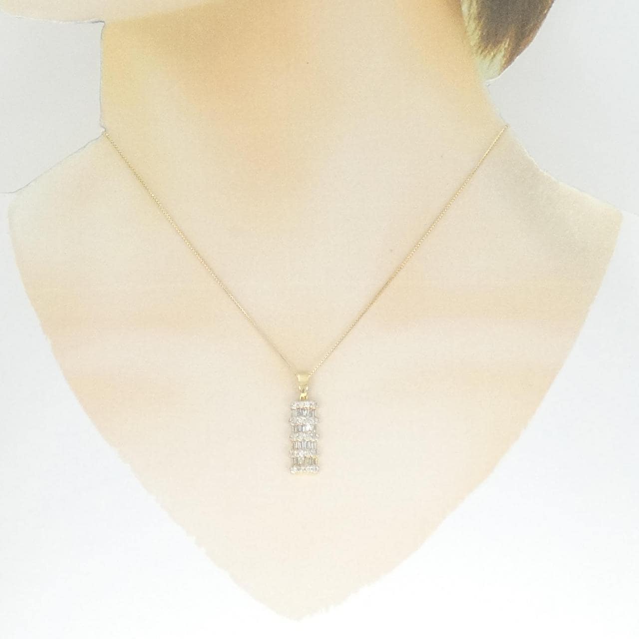 K18YG/K18WG ダイヤモンド ネックレス 0.97CT