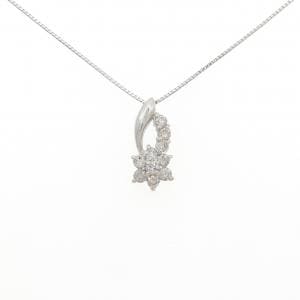 PT900/PT850 フラワー ダイヤモンド ネックレス 0.50CT