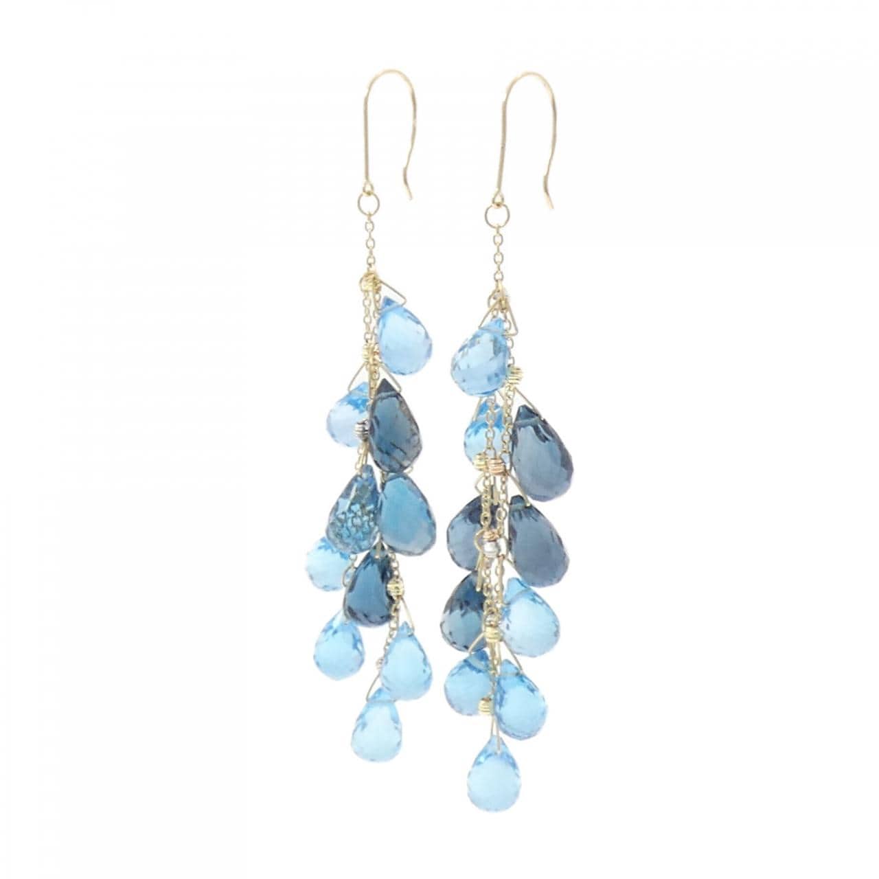 K18スリーカラー ブルートパーズ ピアス