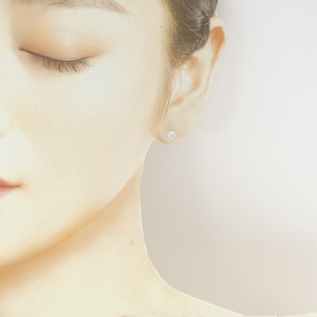 PT900 ソリティア ダイヤモンド ピアス 0.50CT