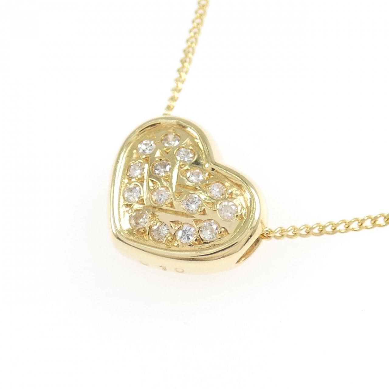 K18YG ハート ダイヤモンド ネックレス 0.10CT
