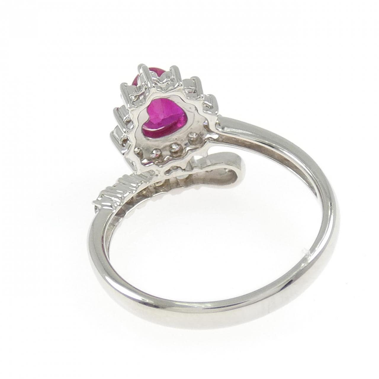 PT900 ハート ルビー リング 1.03CT