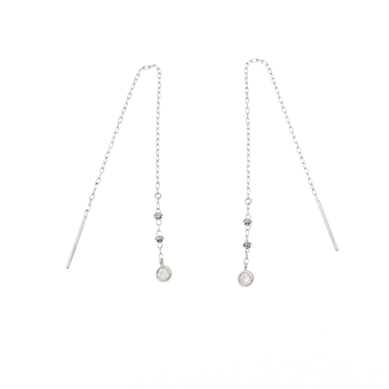 K10WG ダイヤモンド ピアス 0.08CT