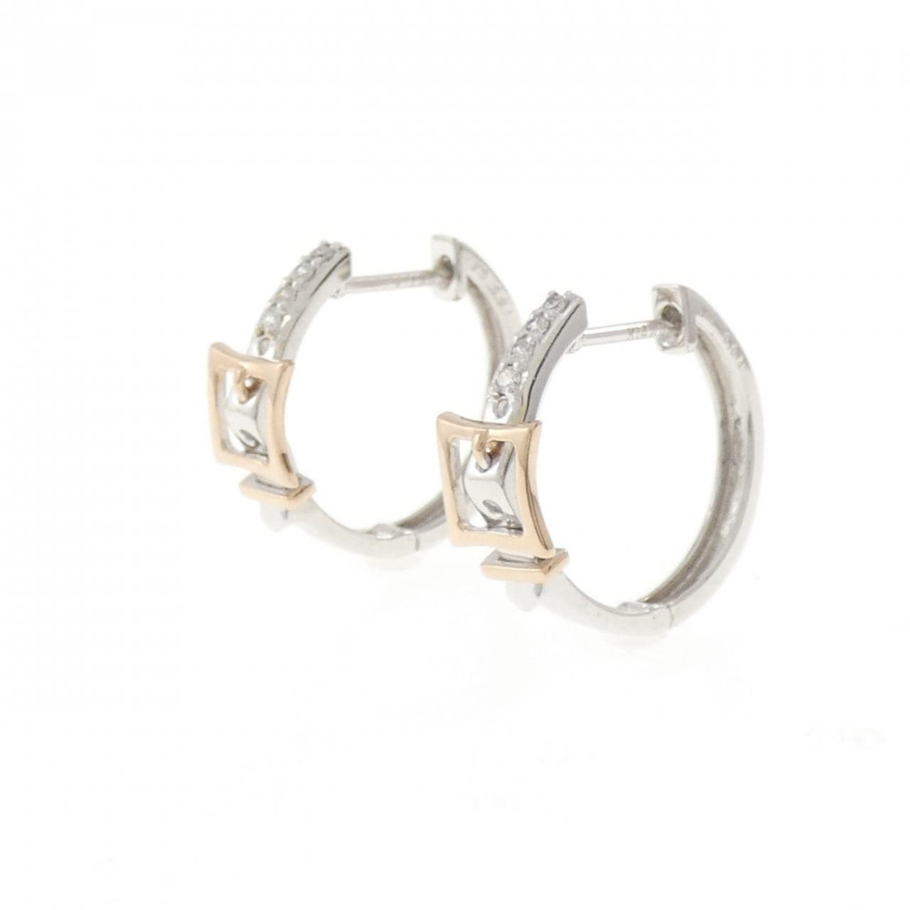 K18PG/K14WG ダイヤモンド ピアス 0.08CT