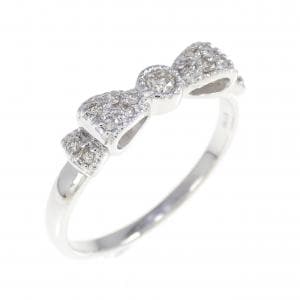 K18WG リボン ダイヤモンド リング 0.20CT