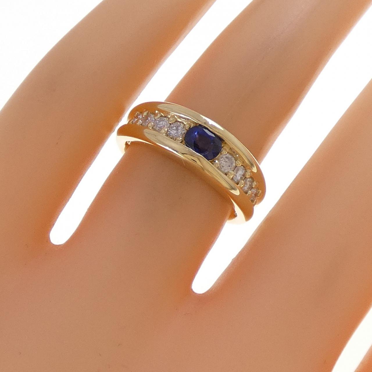 K18YG サファイヤ リング 0.37CT