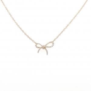 750PG リボン ダイヤモンド ネックレス 0.22CT