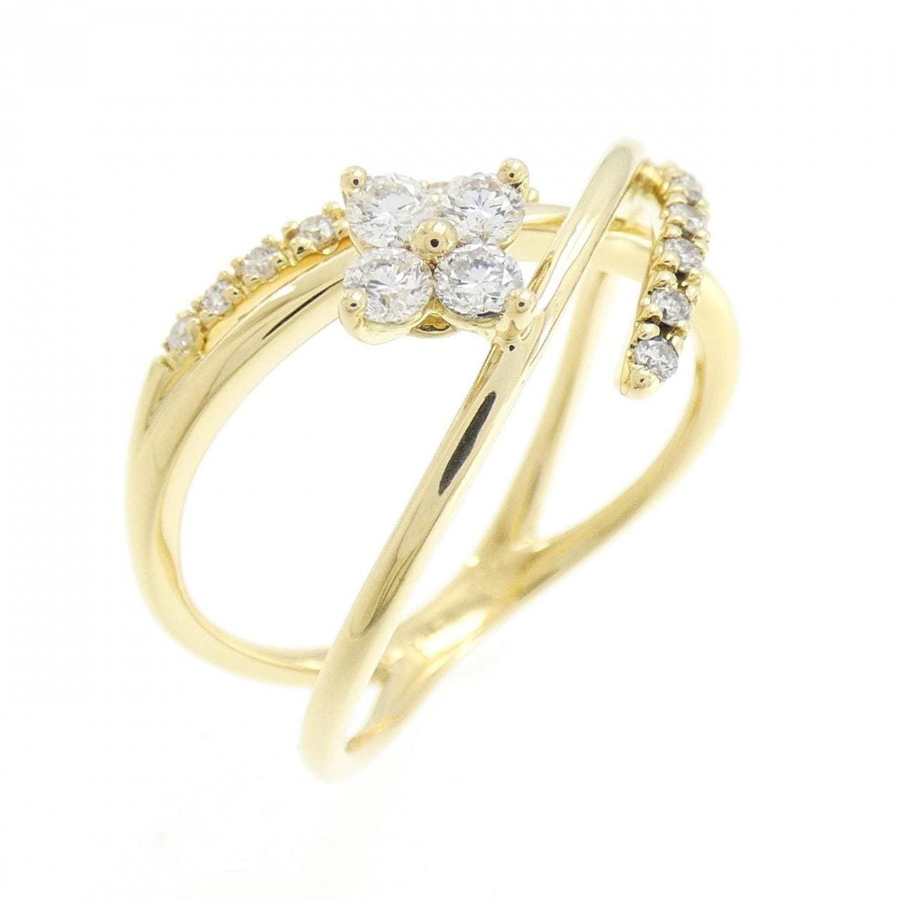 K18YG flower Diamond ring 0.29CT