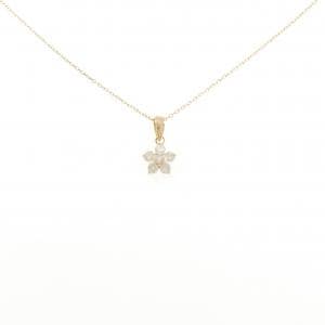 K18YG フラワー ダイヤモンド ネックレス 0.3CT