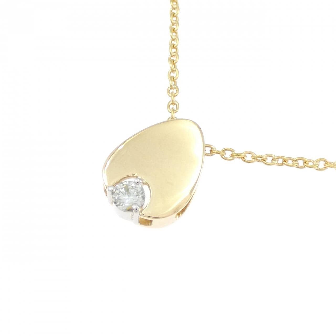 K18YG/PT ダイヤモンド ネックレス 0.10CT