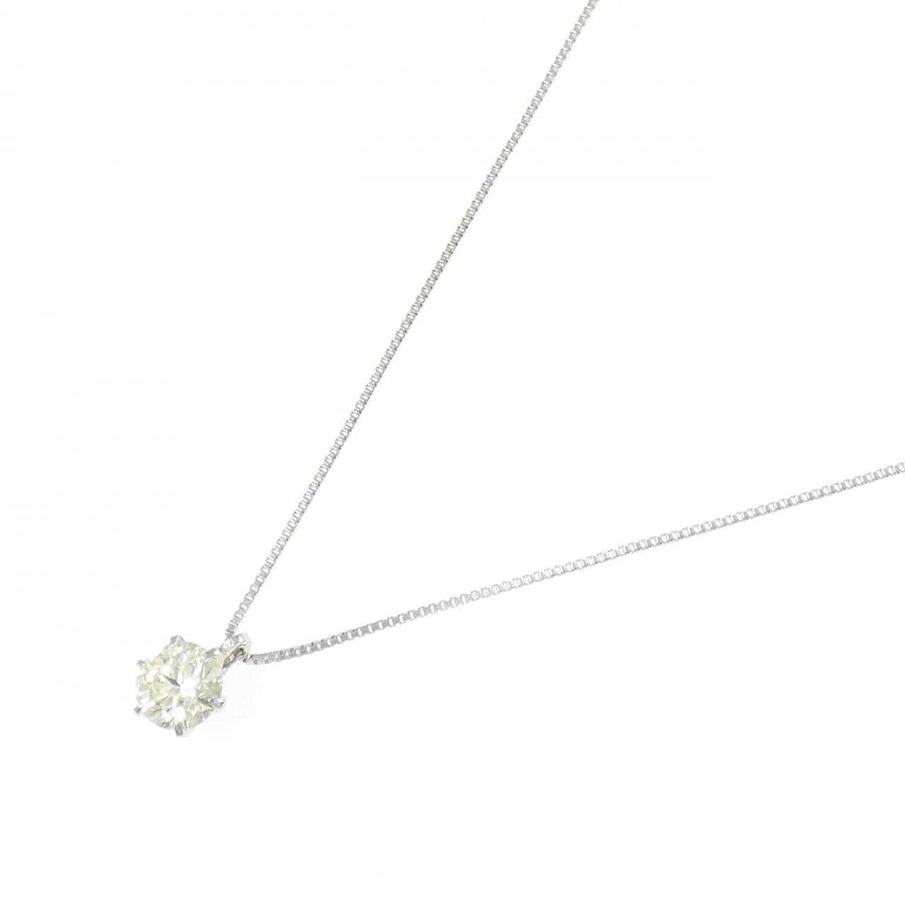 K18WG ソリティア ダイヤモンド ネックレス 0.360CT
