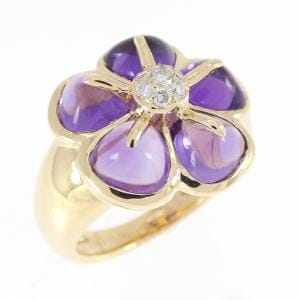 K18YG フラワー アメジスト リング 4.65CT