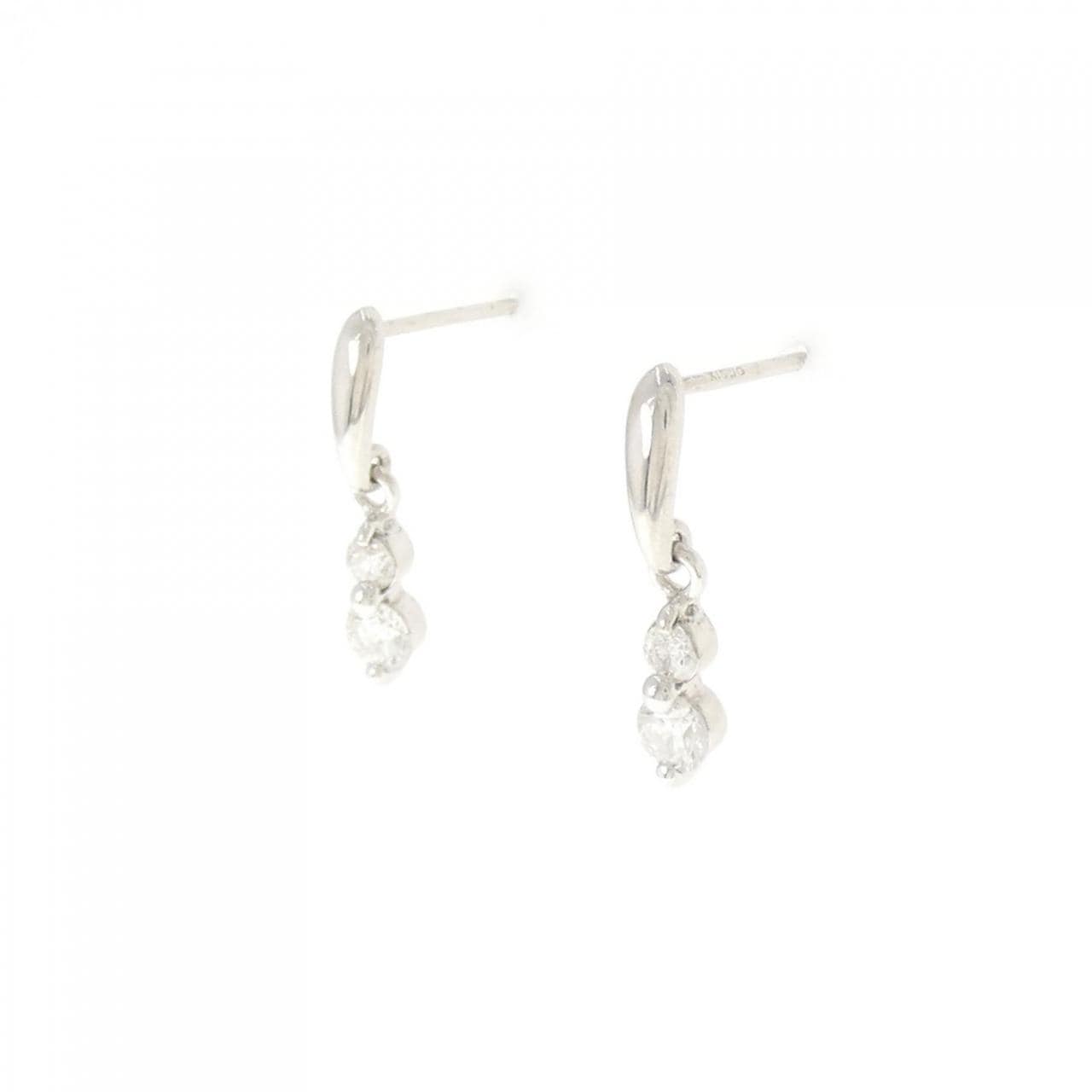 K18WG ダイヤモンド ピアス 0.30CT