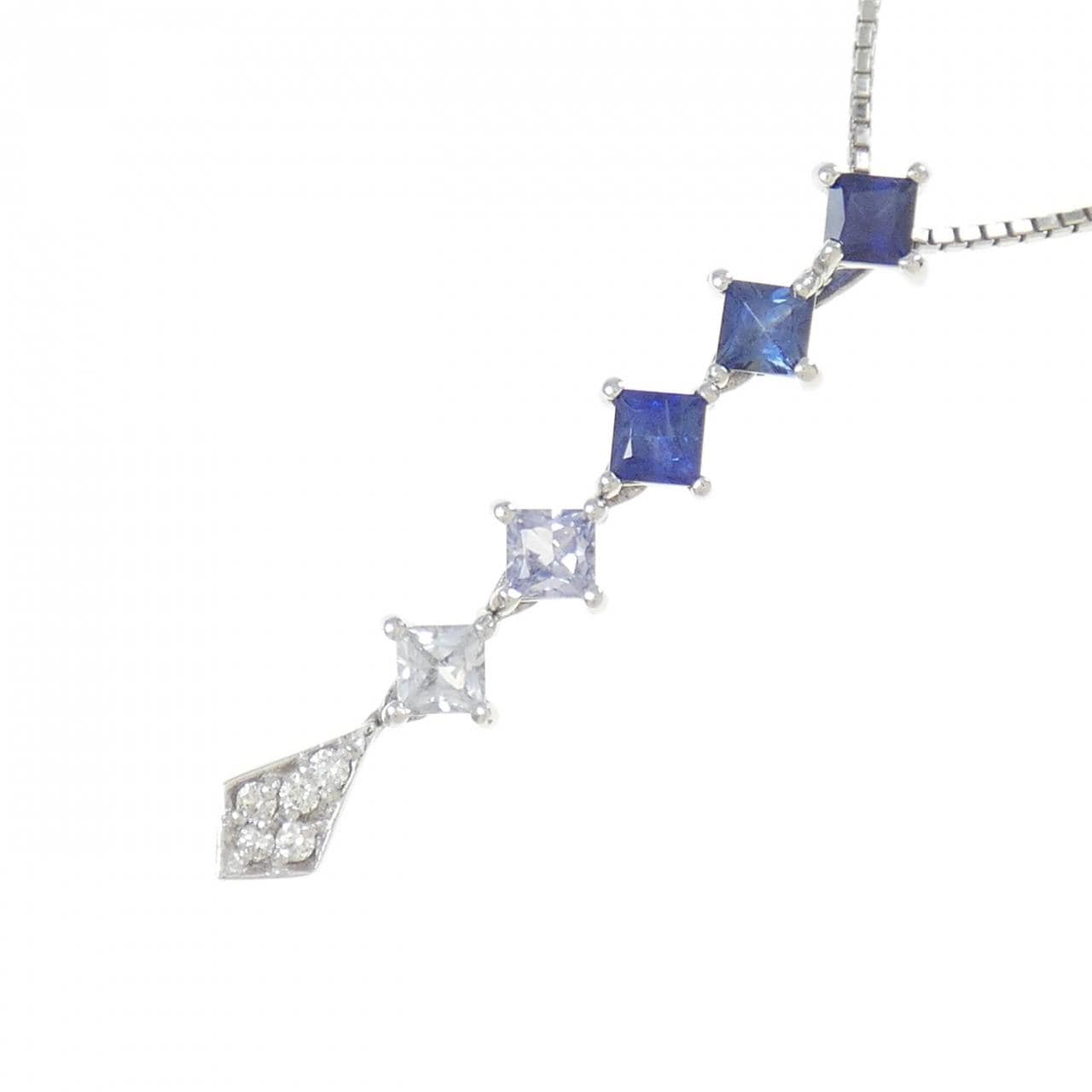 K18WG sapphire necklace 0.92CT