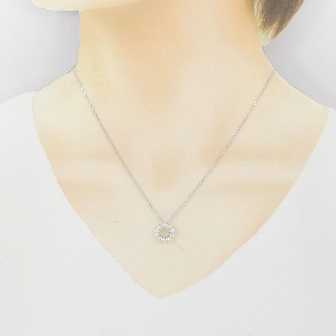 K18WG ダイヤモンド ネックレス 0.50CT