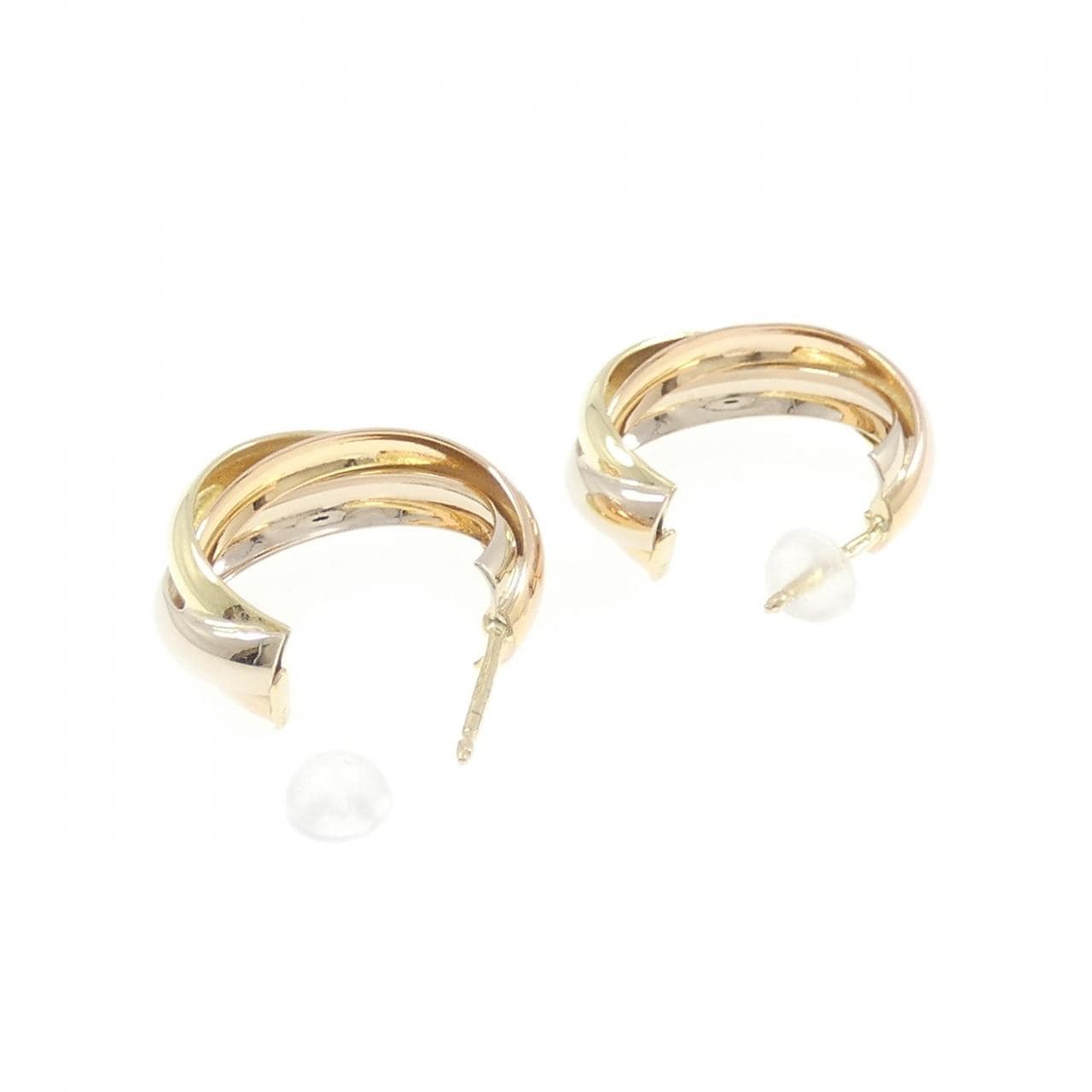 750 three color earrings