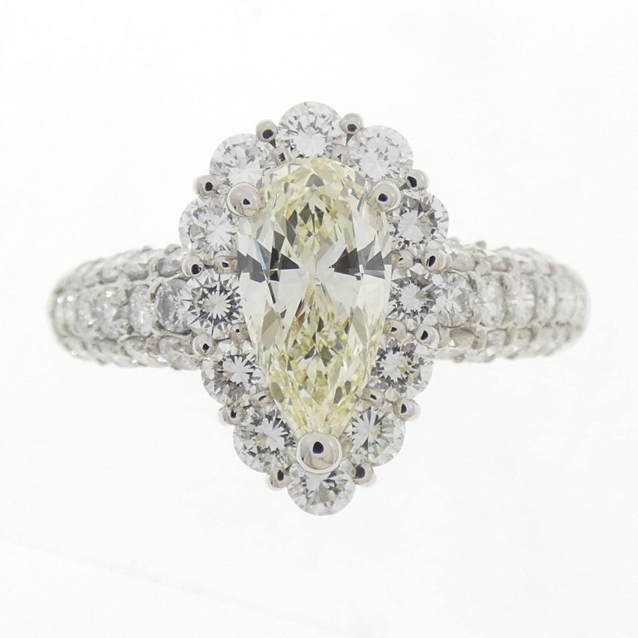 PT900 ダイヤモンド リング 1.034CT VLY VS2 ペアシェイプ