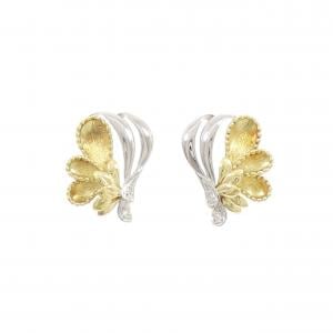 K18YG/PT900 ダイヤモンド ピアス 0.04CT