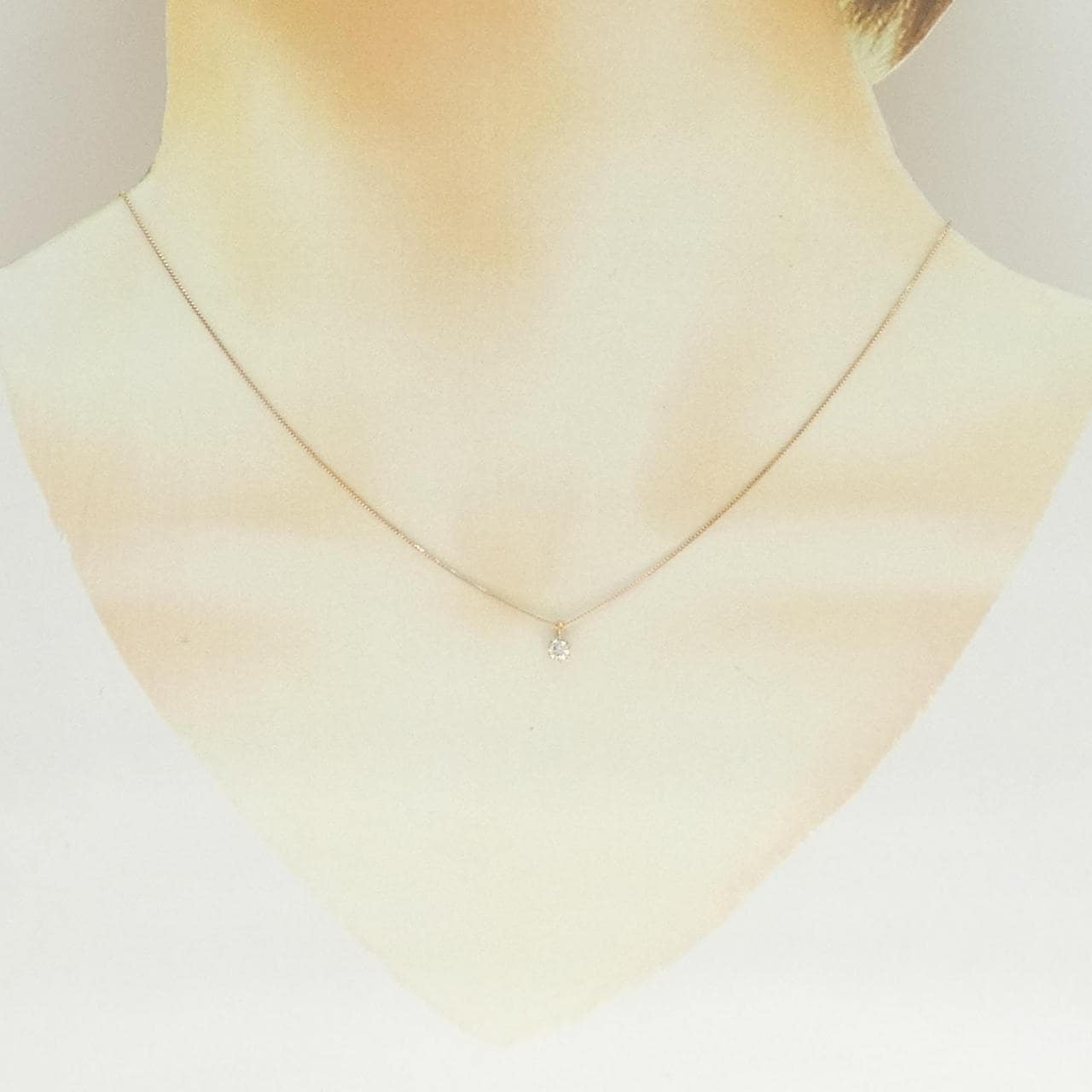 K18PG ソリティア ダイヤモンド ネックレス 0.10CT