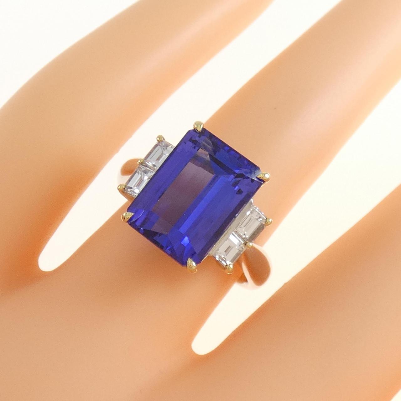 PT/K18YG タンザナイト リング 5.214CT