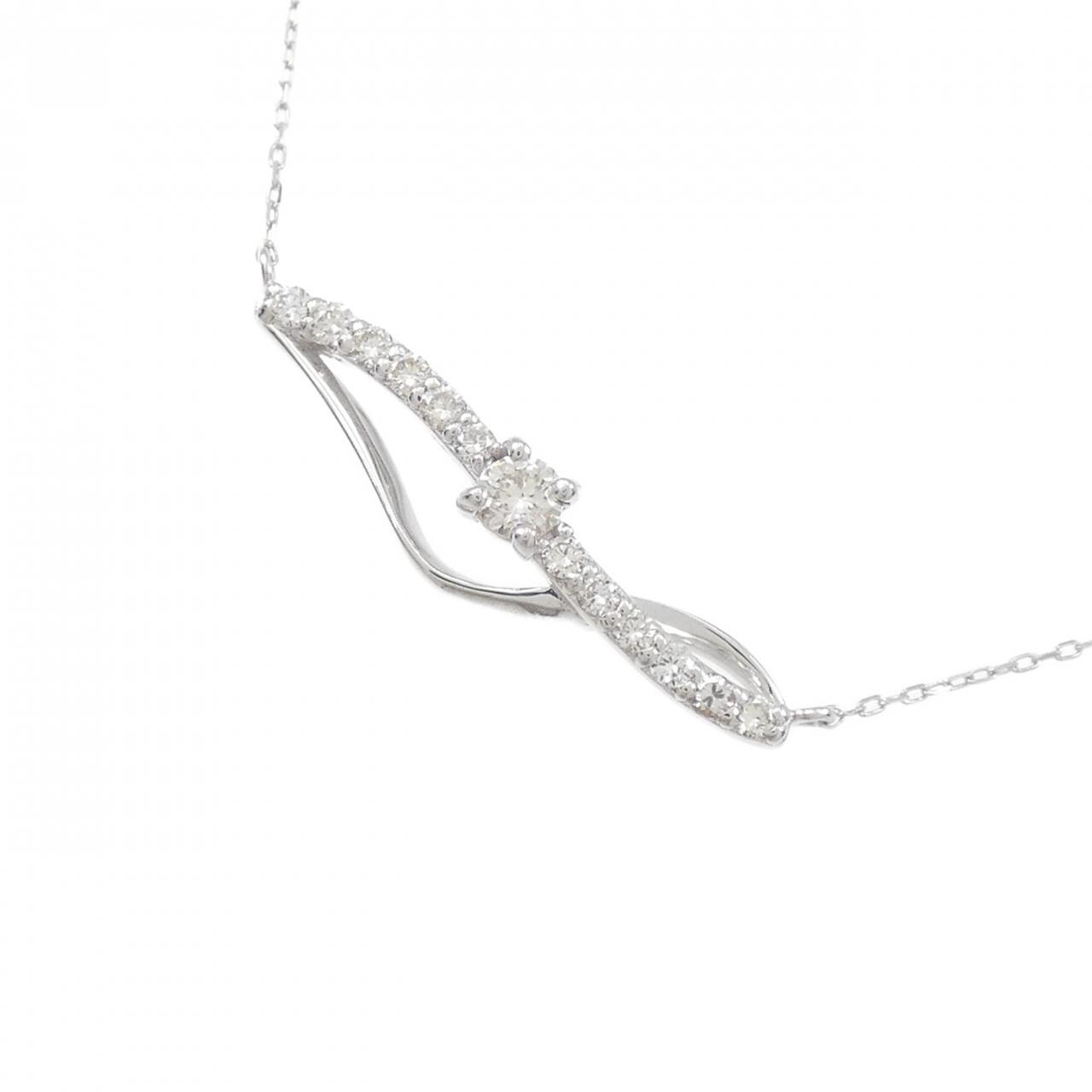 K18WG ダイヤモンド ネックレス 0.20CT