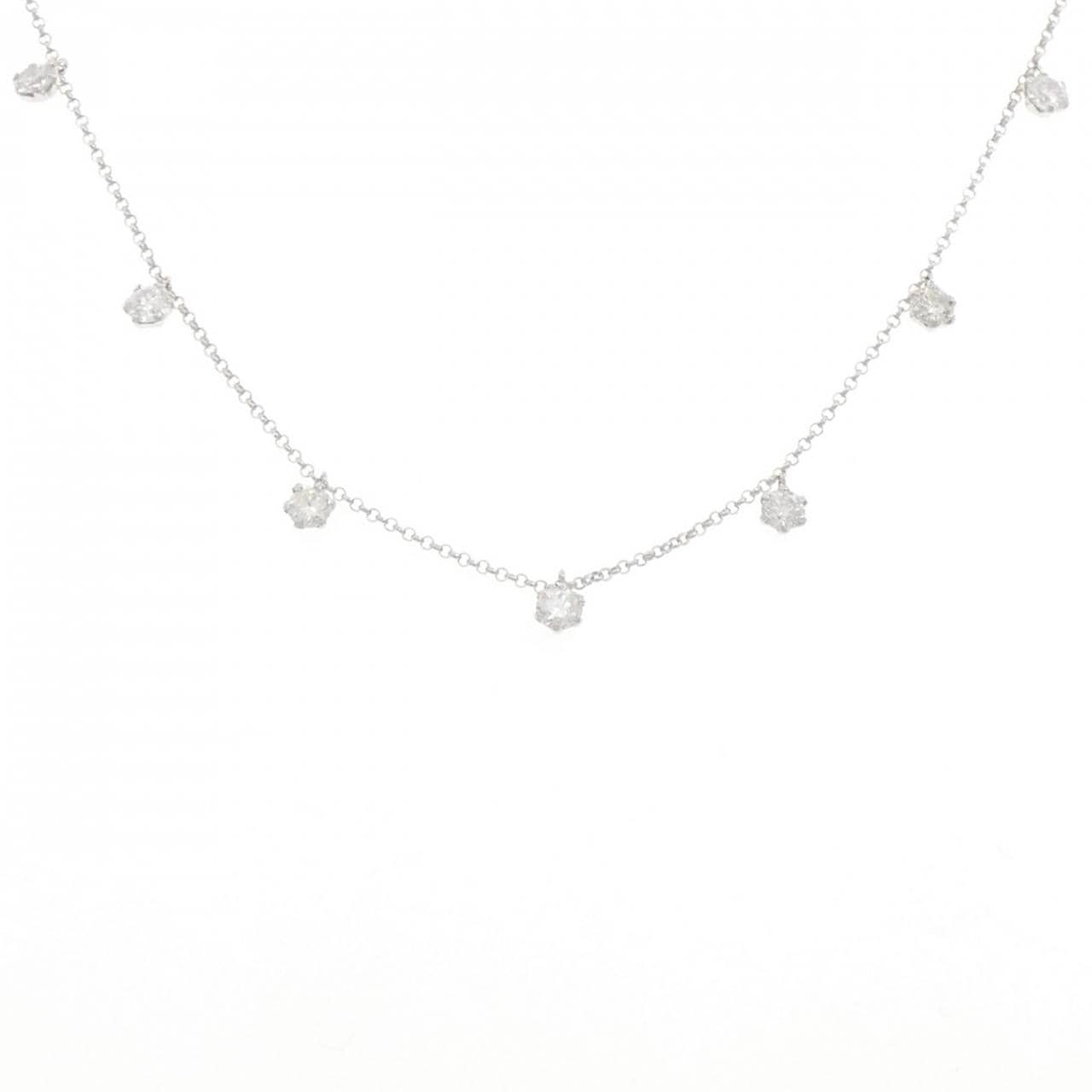 K18WG ダイヤモンド ネックレス 1.00CT