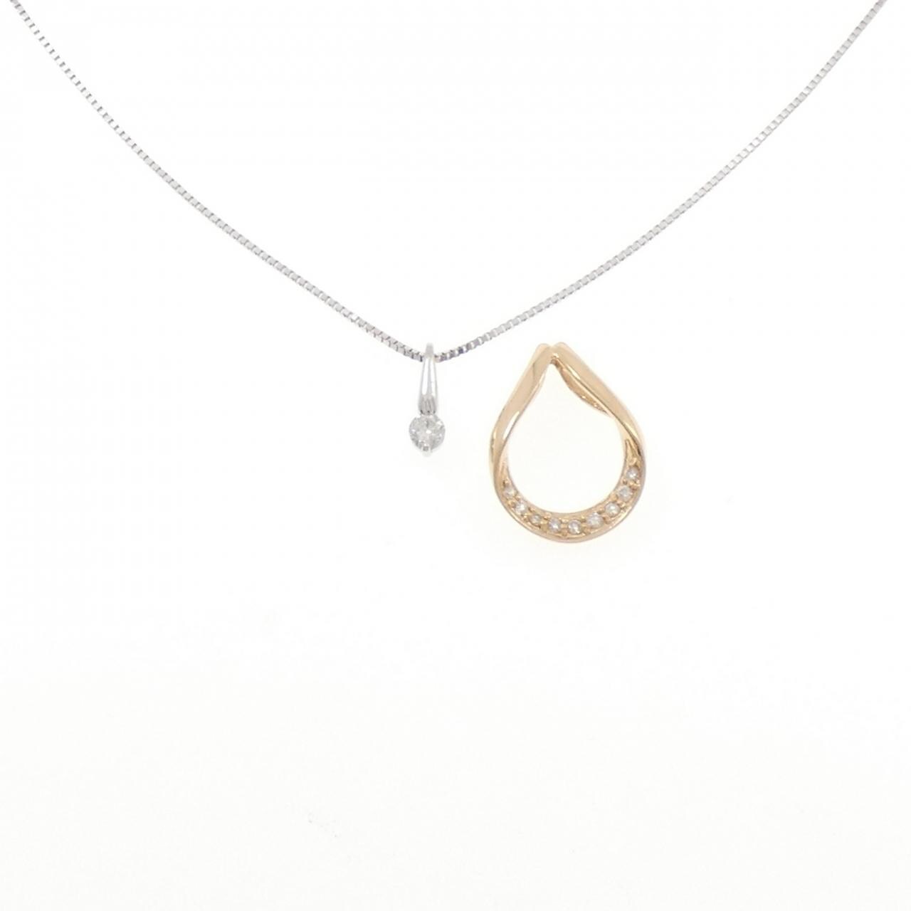 K18PG/K18WG 2WAY ダイヤモンド ネックレス 0.10CT
