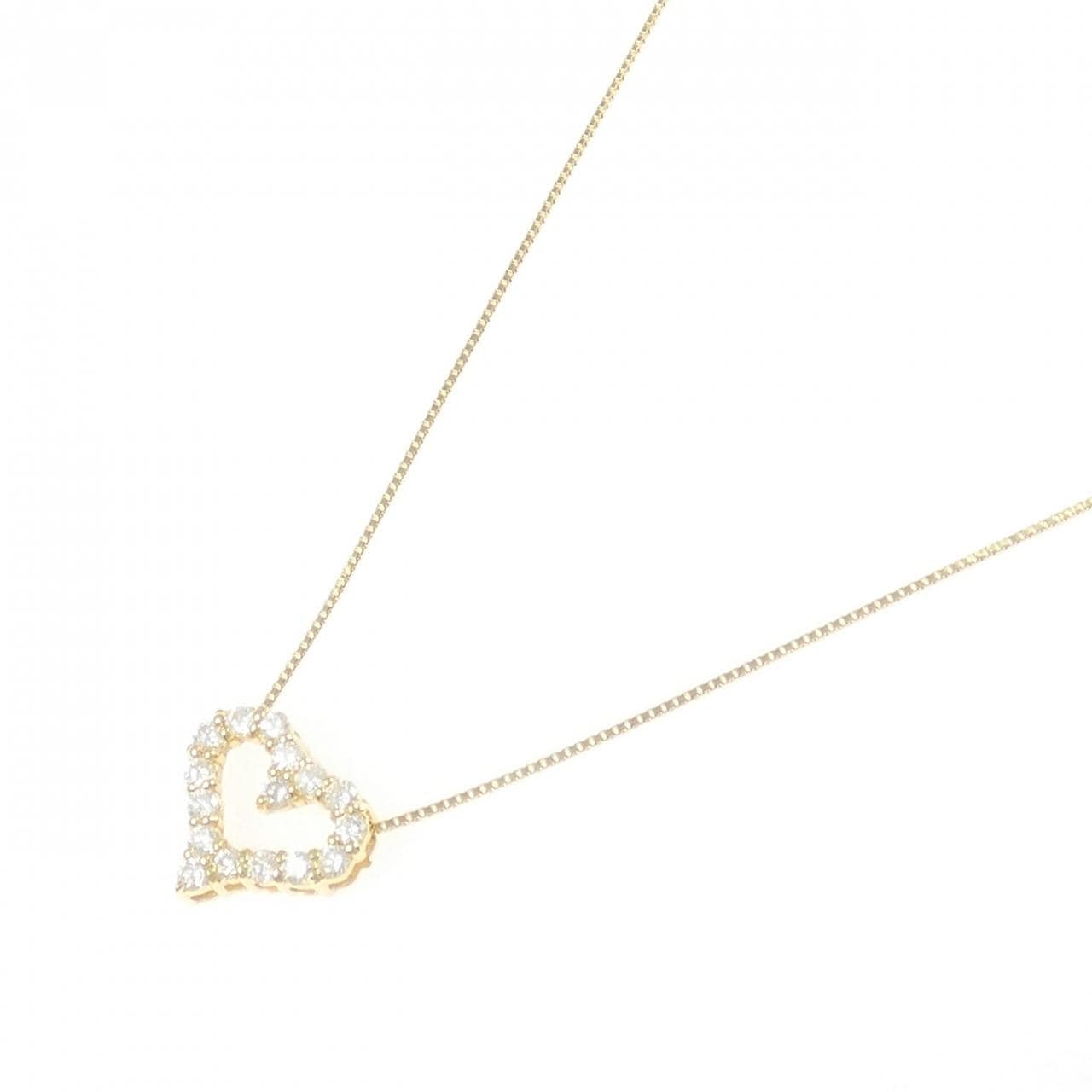 K18YG ハート ダイヤモンド ネックレス 0.50CT