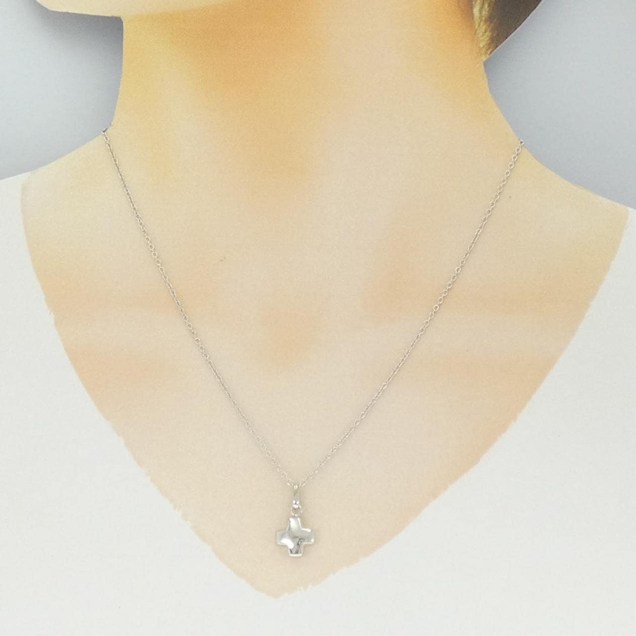 K18WG/750WG クロス ネックレス