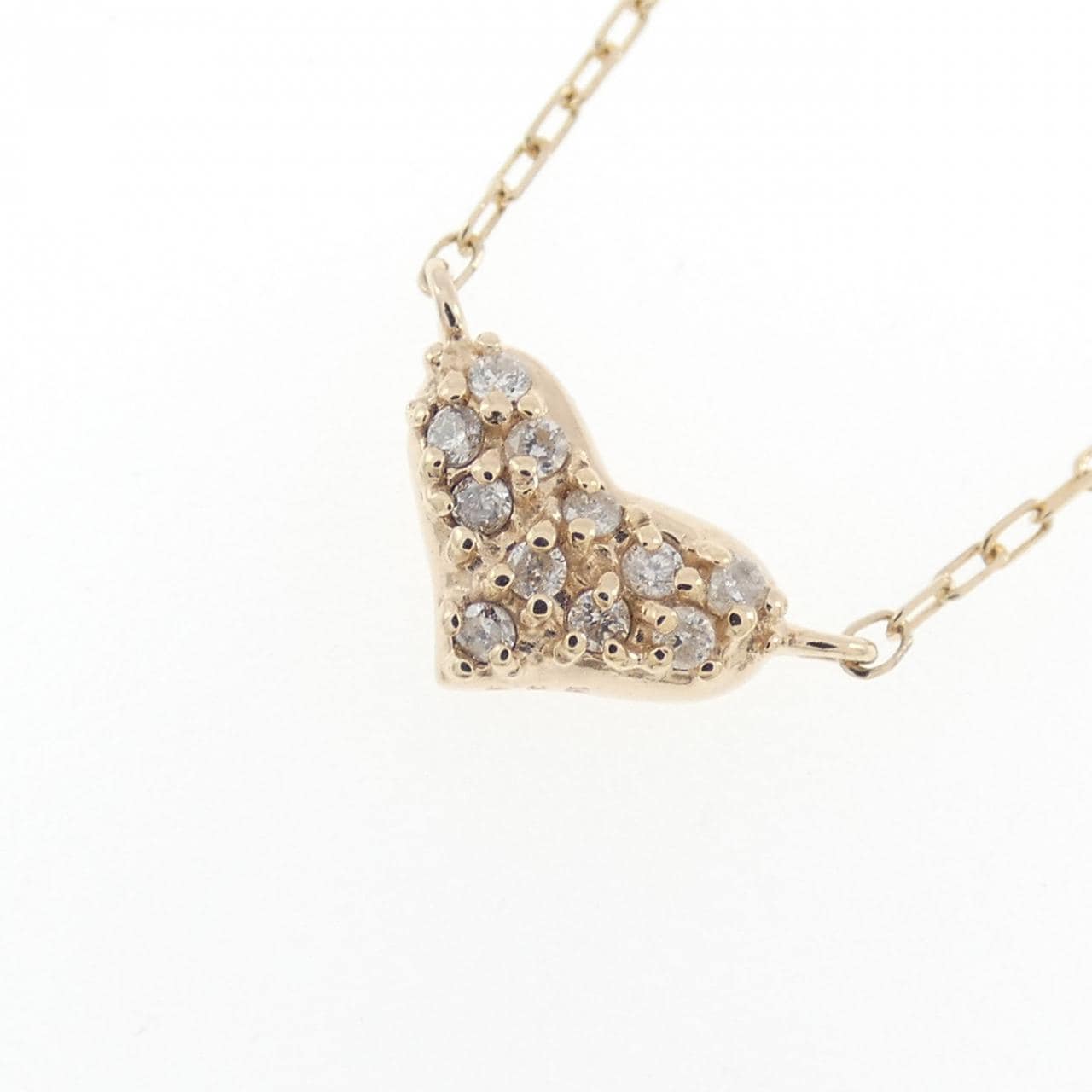 K10YG ハート ダイヤモンド ネックレス 0.05CT
